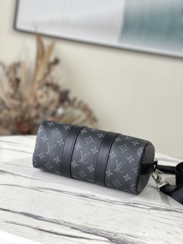 Louis Vuitton Black Flower This Keepall 25 Handbag - Image 3