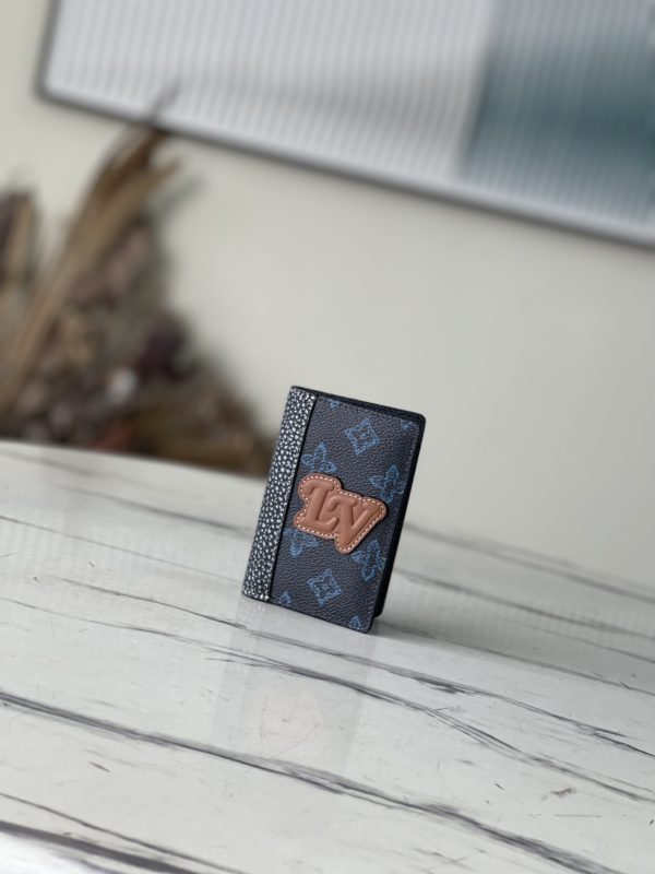 Louis Vuitton Blue Pattern Pocket Wallet