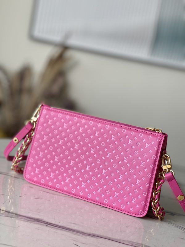 Louis Vuitton VAVIN Chain Wallet - Rose Red - Image 4