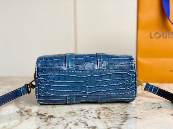 Louis Vuitton Keepall 25 Crocodile Pattern Men's Bag - Blue - Image 3
