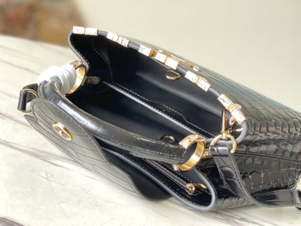 Louis Vuitton Crocodile Pattern Gold Buckle Trumpet Bag - Image 4