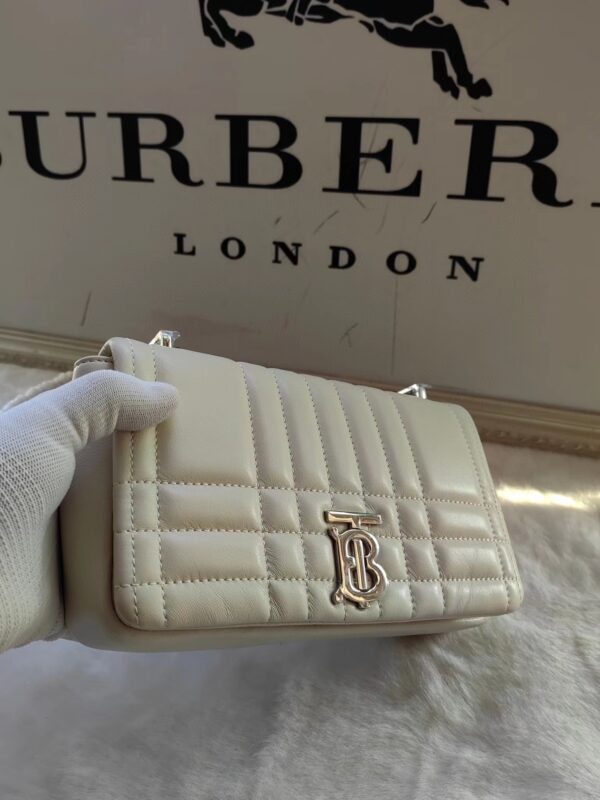 Burberry Lola – Lona Bun Handbag WIth Silver Logo - White - Image 2