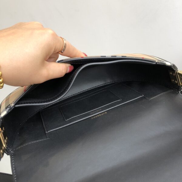 Burberry Classic Plaid Check Small Bag - Black - Image 2