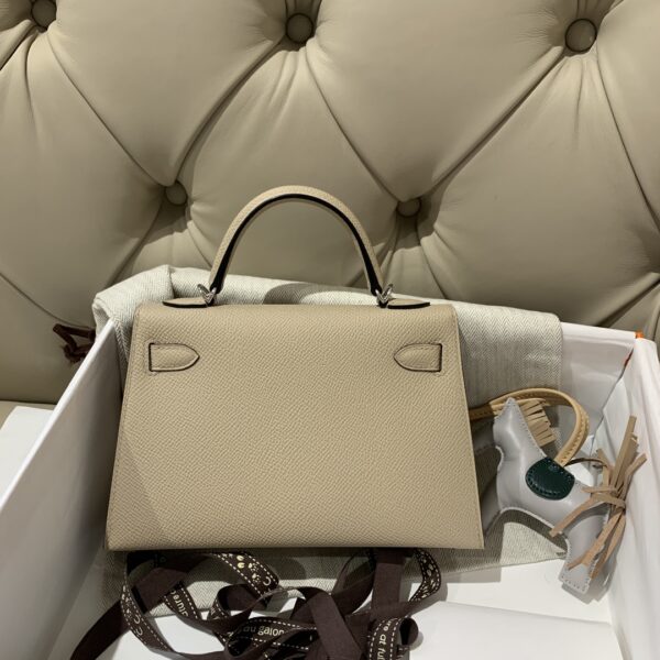 Hermes Mini 2nd Generation Handbag – Windbreaker Gray - Image 5