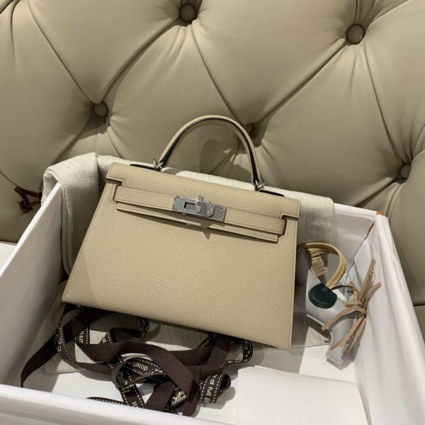 Hermes Mini 2nd Generation Handbag – Windbreaker Gray - Image 2