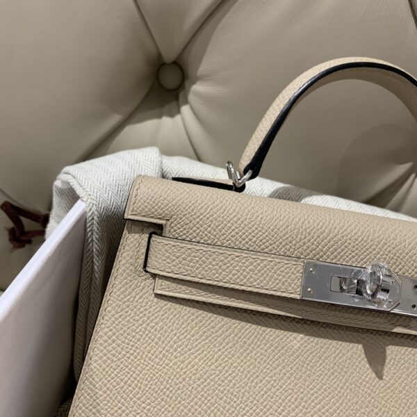 Hermes Mini 2nd Generation Handbag – Windbreaker Gray - Image 4