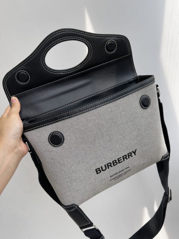 Burberry Clamshell Shoulder Messenger Bag - Gray - Image 2