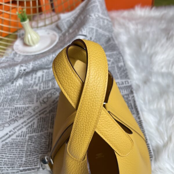 Hermes Picotin 18 Vegetable Basket Handbag - Amber Gold - Image 4