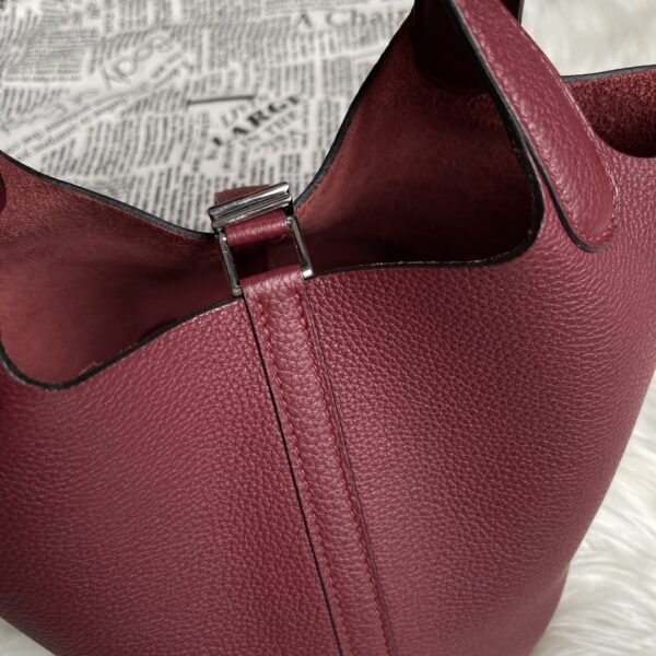 Hermes Picotin 18 Vegetable Basket Handbag - Wine Red - Image 3