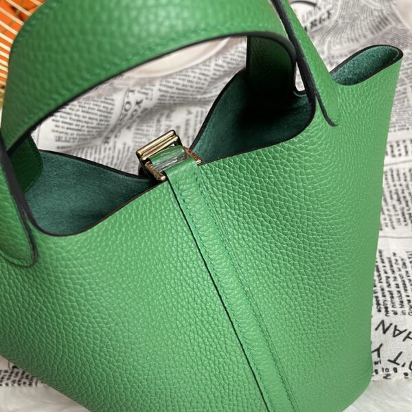 Hermes Picotin 18 Vegetable Basket Handbag - Bamboo Green - Image 3