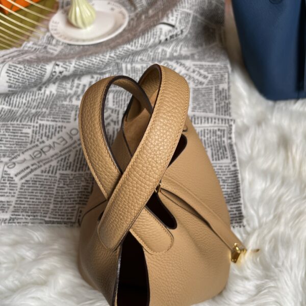 Hermes Picotin 18 Vegetable Basket Handbag - Biscuit Color - Image 4