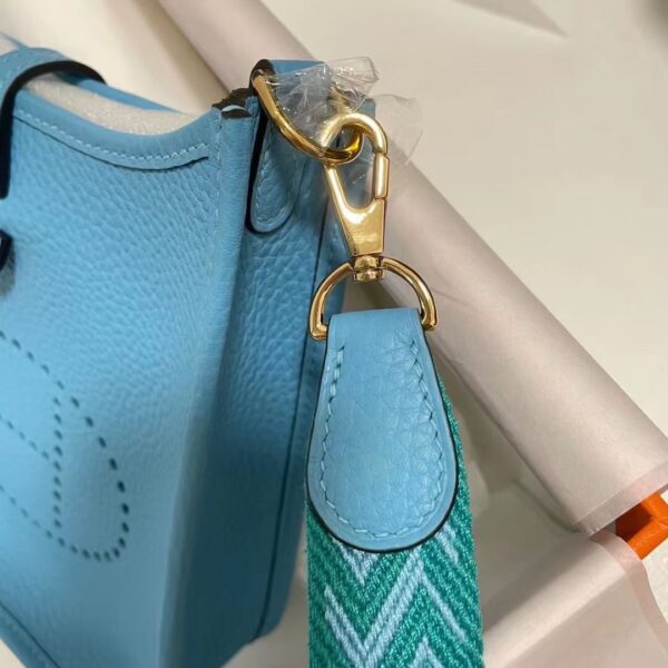 Hermes Evelyne Hollow H Letter Handbag - Sky Blue - Image 3