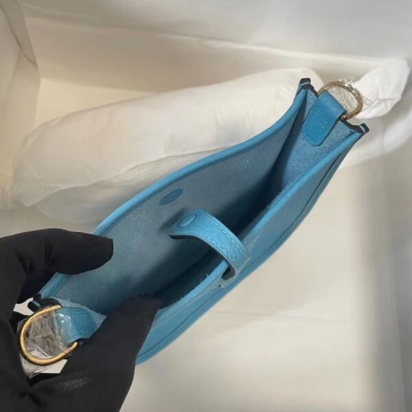 Hermes Evelyne Hollow H Letter Handbag - Sky Blue - Image 2