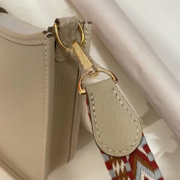 Hermes Evelyne Hollow H Letter Handbag - White - Image 3