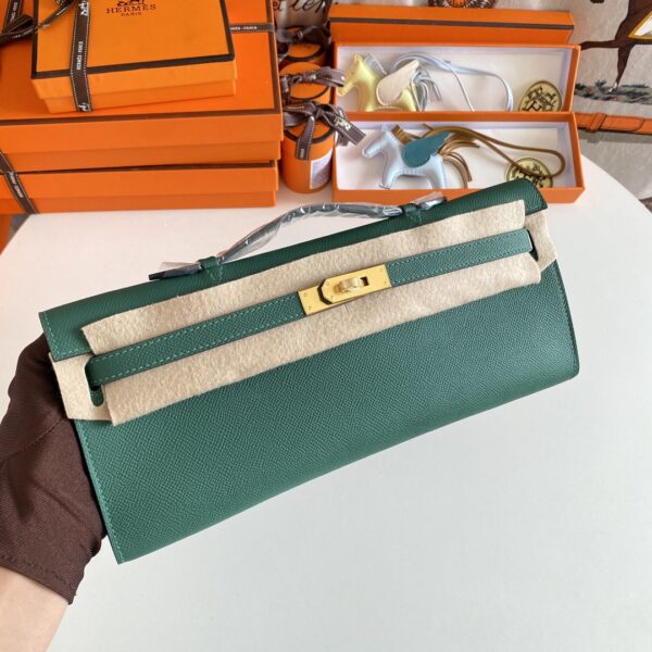 Hermes Kelly Cut Wallet - Malachite Green - Image 6