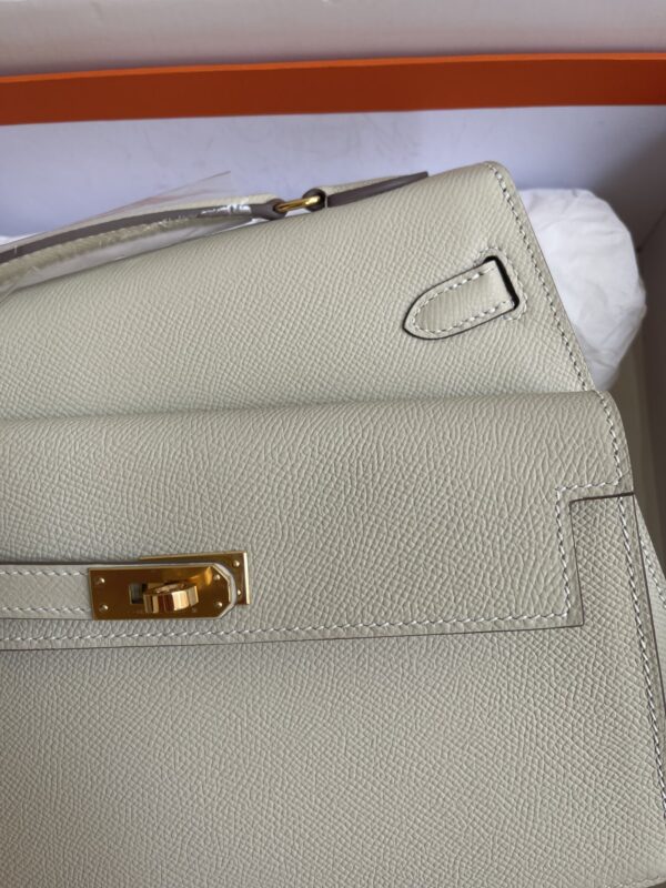 Hermes Kelly Pochette Handbag - Milkshake White - Image 4