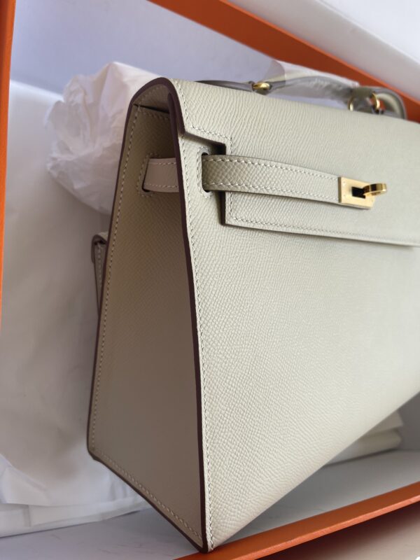 Hermes Kelly Pochette Handbag - Milkshake White - Image 5