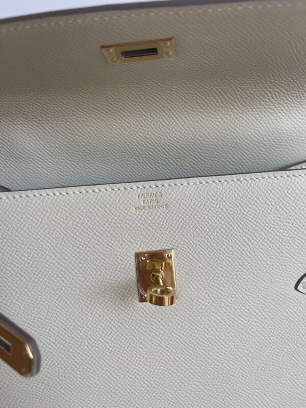 Hermes Kelly Pochette Handbag - Milkshake White - Image 3