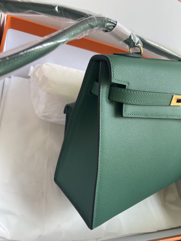 Hermes Kelly Pochette Handbag - Peacock Green - Image 4