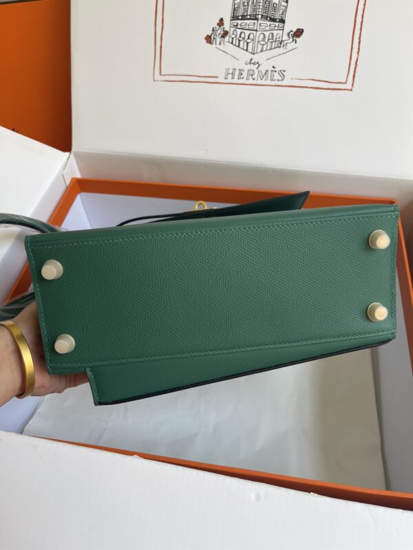 Hermes Kelly Pochette Handbag - Peacock Green - Image 2