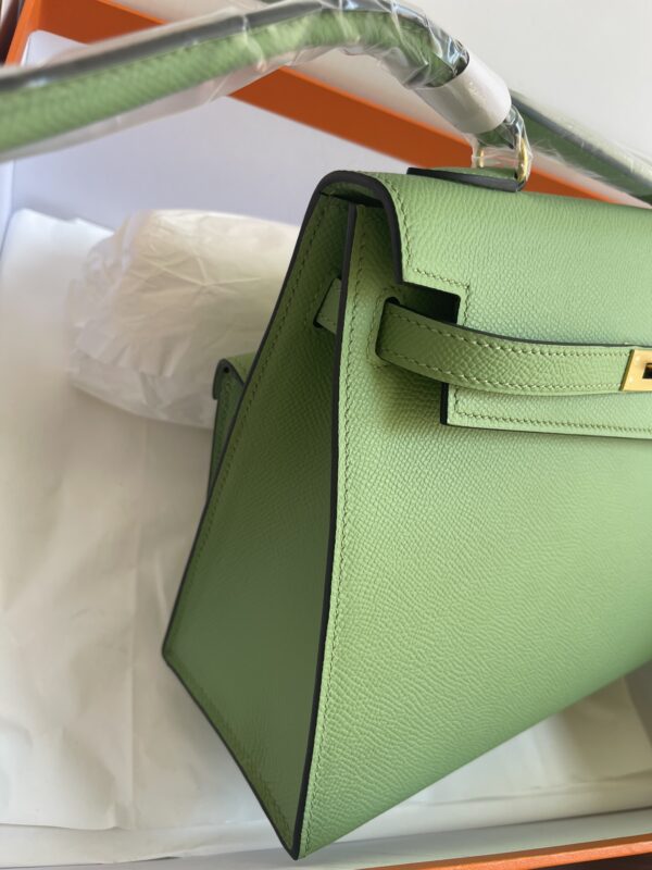 Hermes Kelly Pochette Handbag - Oil Fruit Green - Image 4