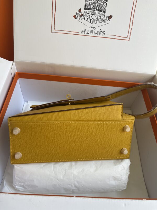 Hermes Kelly Pochette Handbag - Amber Yellow - Image 2