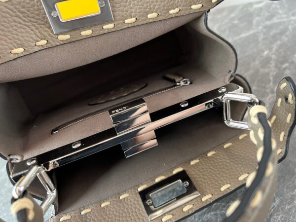 Fendi Iconic Peekaboo Handbag - Gray - Image 4
