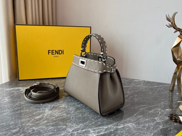 Fendi Iconic Peekaboo Handbag - Gray - Image 5