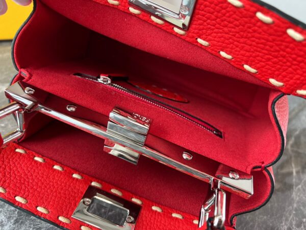 Fendi Iconic Peekaboo Handbag - Red - Image 3