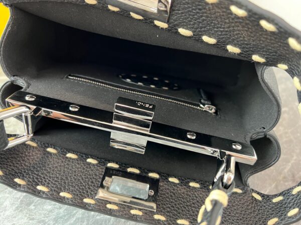 Fendi Iconic Peekaboo Handbag - Black - Image 4