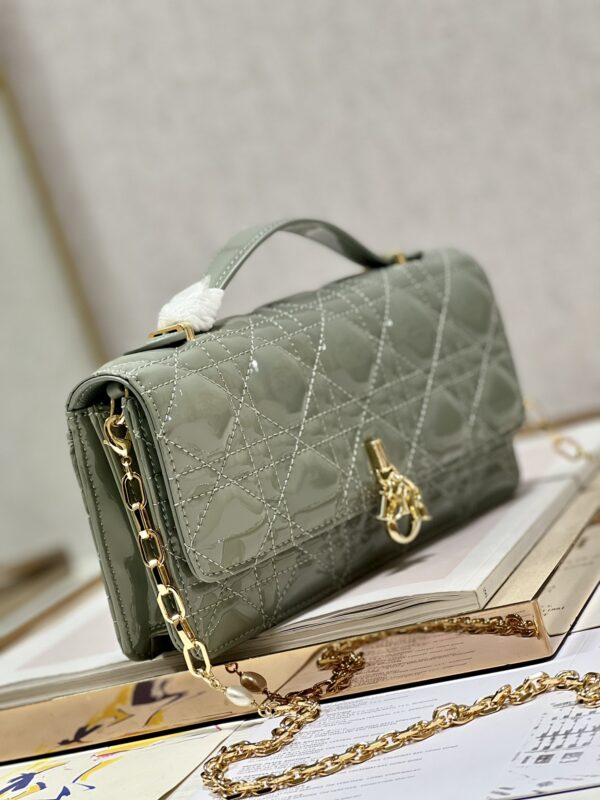 Dior Pearl Clutch - Patent Leather Rock Gray - Image 5