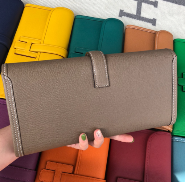 Hermes Epsom Turtledove Handbag - Elephant Gray - Image 5