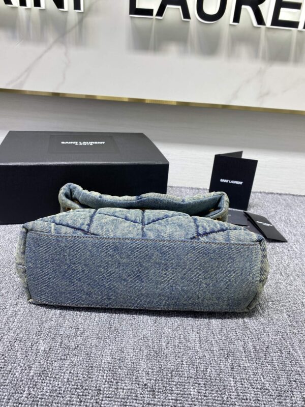 YSL Loulou Puffer Denim Handbag - Blue - Image 2