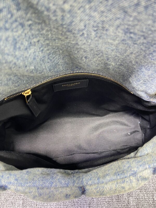 YSL Loulou Puffer Denim Handbag - Blue - Image 3