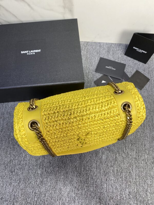 YSL NIKI Woven Bag - Yellow - Image 3