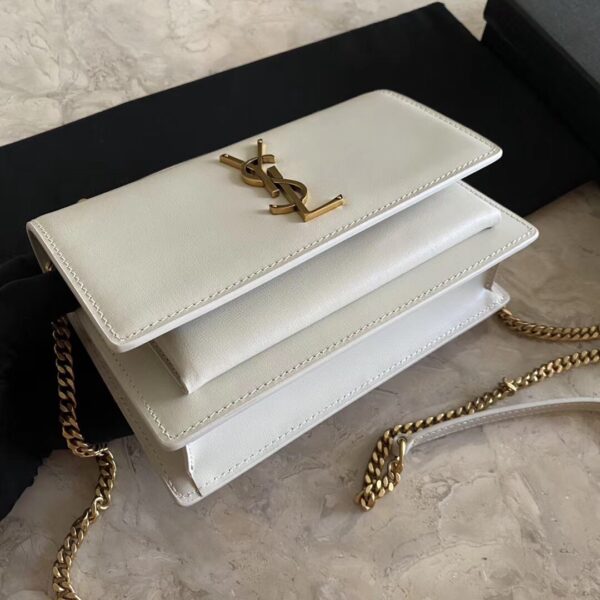 YSL Hot Toothpick Pattern Small Handbag - White - Image 2