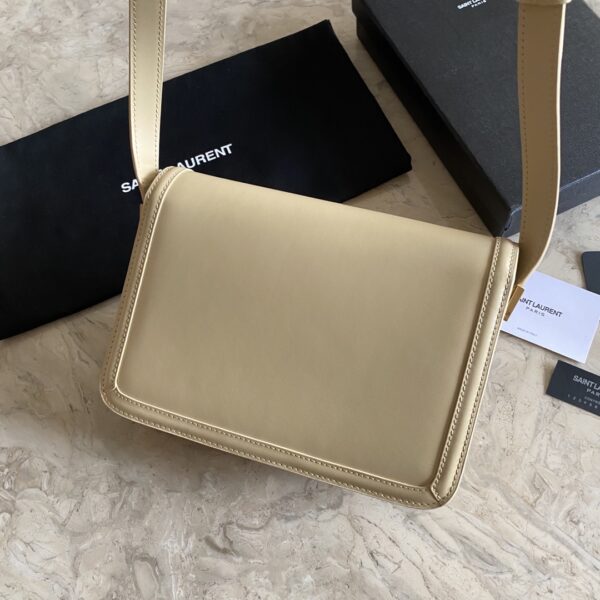 YSL Monogram Cross-body Shoulder Large Handbag - Cream - Image 5