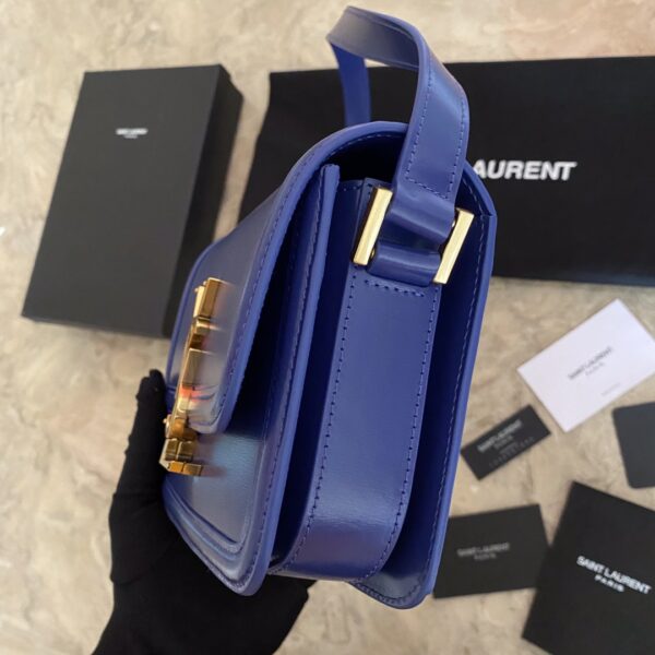 YSL Monogram Cross-body Shoulder Small Handbag - Dark Blue - Image 4