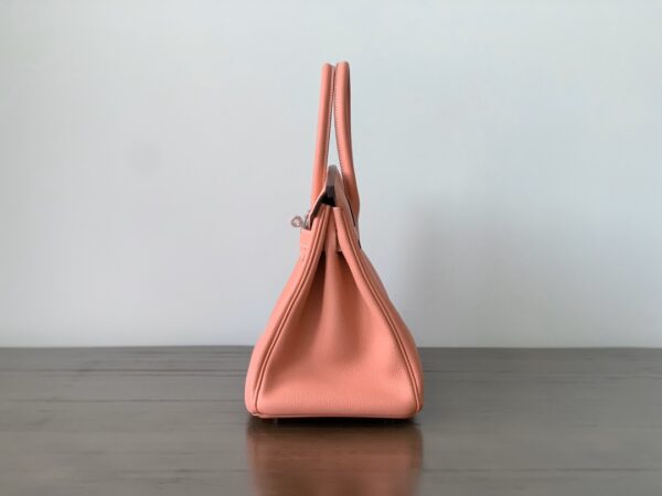 Hermes Birkin Gold Buckle Handbag - Lobster Pink - Image 4