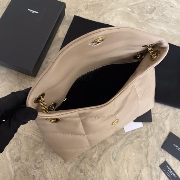 YSL Bi-Fold Back Shoulder Quilted Lambskin Medium Bag – Nude Pink - Image 2