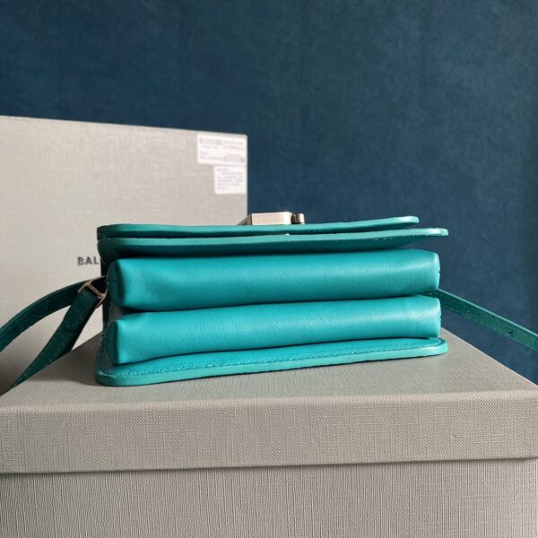 Balenciaga Crocodile Square Box B Bag - Blue - Image 3