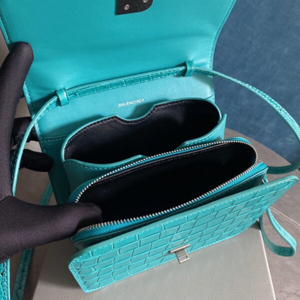 Balenciaga Crocodile Square Box B Bag - Blue - Image 2