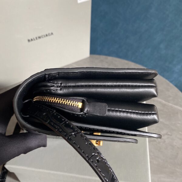 Balenciaga Crocodile Square Box B Bag - Black - Image 3