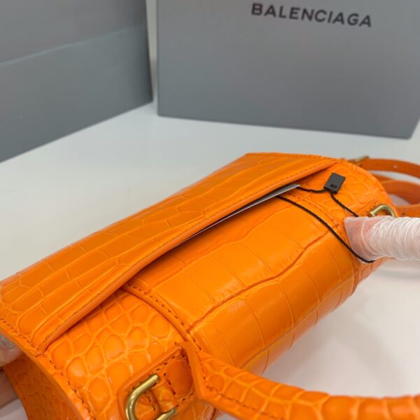 Balenciaga Crocodile Small Hourglass Bag - Orange - Image 5