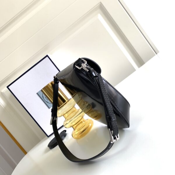 Prada Mini Flap Armpit Bag - Black - Image 5