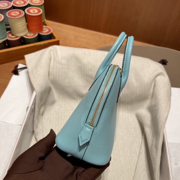 Hermes Mini Bolide Cute Little Shell Bag - Macaron Blue Blue Atoll - Image 4