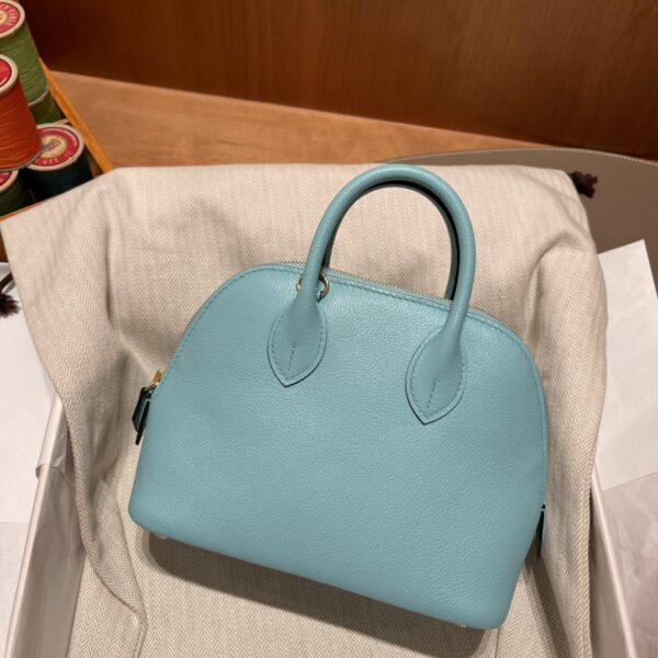 Hermes Mini Bolide Cute Little Shell Bag - Macaron Blue Blue Atoll - Image 5