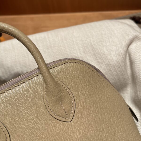 Hermes Mini Bolide Cute Little Shell Bag - Windbreaker Gray Trench - Image 5