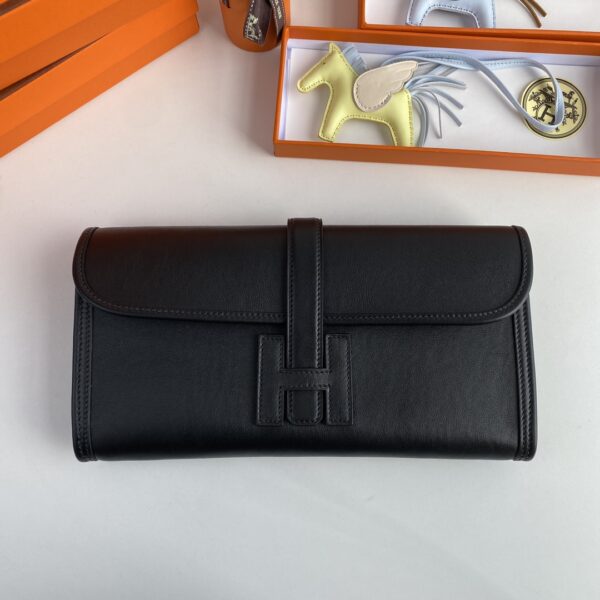 Hermes Jige Elan Clutch - Black - Image 5