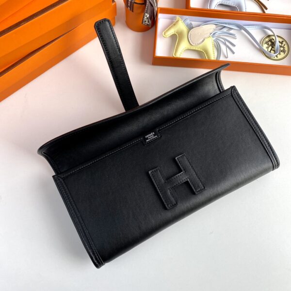 Hermes Jige Elan Clutch - Black - Image 3